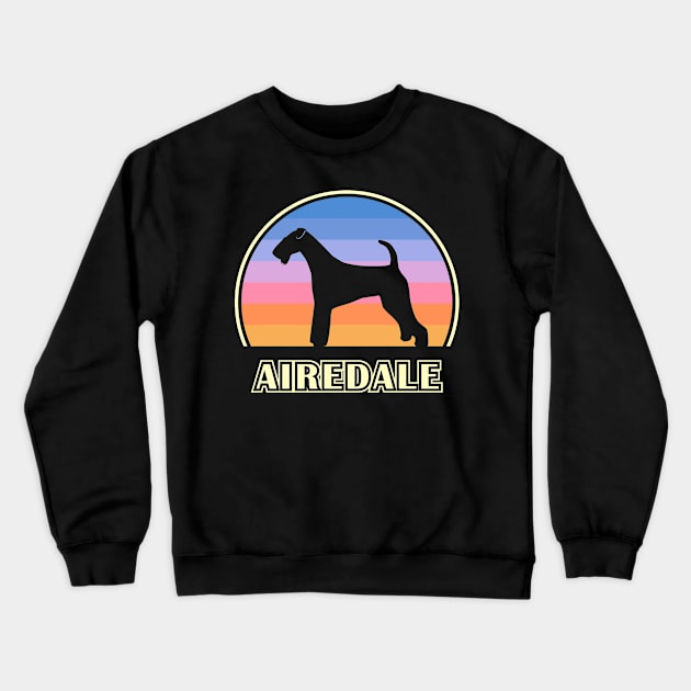 Airedale Terrier Vintage Sunset Dog Crewneck Sweatshirt by millersye